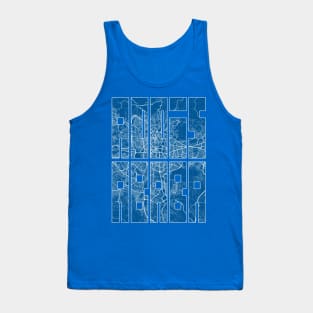 Addis Ababa, Ethiopia City Map Typography - Blueprint Tank Top